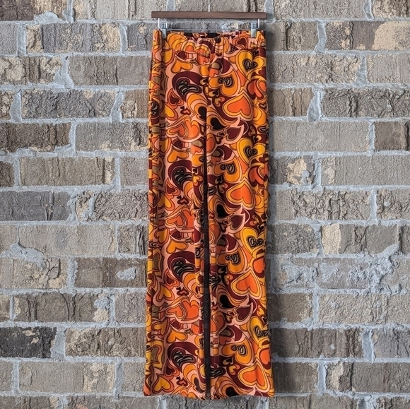 Urban Outfitters Pants - Urban Outfitters NGOrder Velour Trouser Pant Retro Love Hearts Size 10
